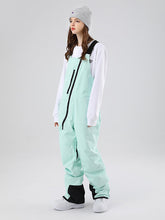 Women's Searipe Oblique Zipper Winter Crew Snow Pants Ski Bibs